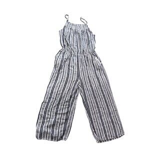 Old Navy Womens Striped Jumpsuit Size M Linen & Rayon Blend